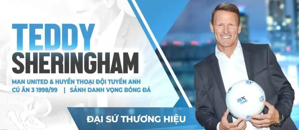 8Xbet công bố Teddy Sheringham là đại sứ thương hiệu.